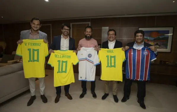 Em processo de transição, Bellintani e Ferraz apresentam CEO da SAF do Bahia ao presidente da CBF
