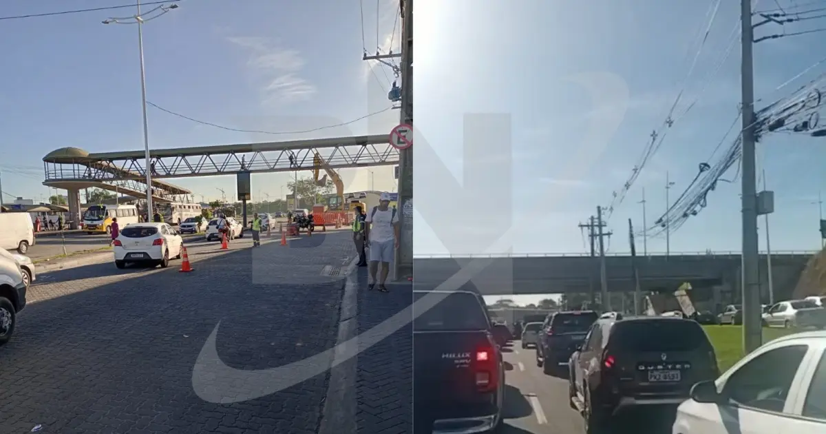 VÍDEO: Obras em São Cristóvão deixam trânsito congestionado na Avenida Paralela