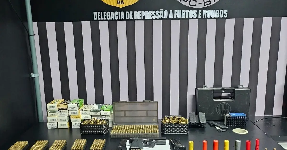 Suspeito de tráfico de armas para facção de Juazeiro é preso com mais de mil munições em Feira de Santana