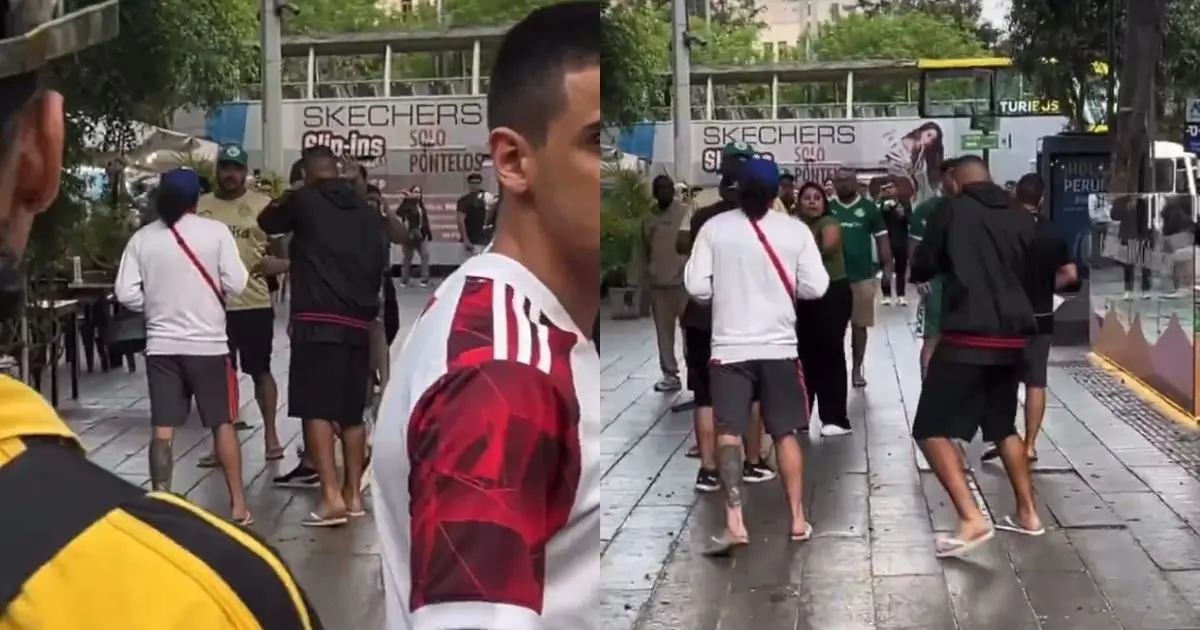 VÍDEO: Torcedores de Palmeiras e Flamengo se envolvem em confusão em Lima, no Peru