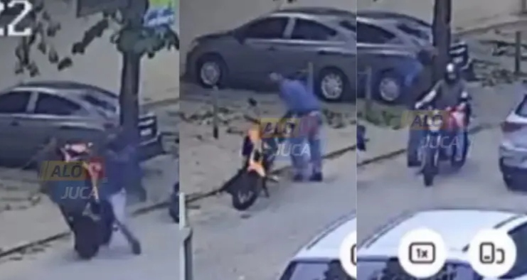 Dupla tenta furtar motocicleta no Costa Azul e ação é flagrada por câmeras de segurança