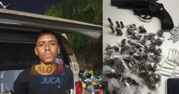 Suspeito ligado ao Comando Vermelho é preso com arma e drogas na Soledade, em Salvador