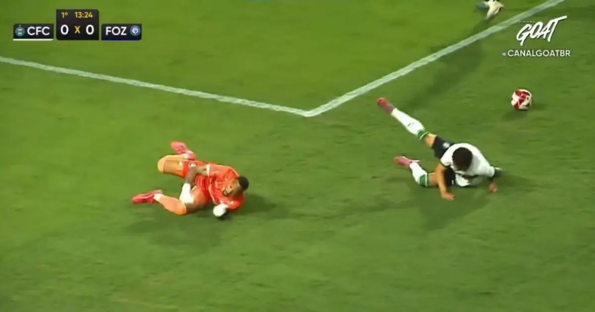 VÍDEO: Jovem do Coritiba fratura braço em estreia no Paranaense e passará por cirurgia
