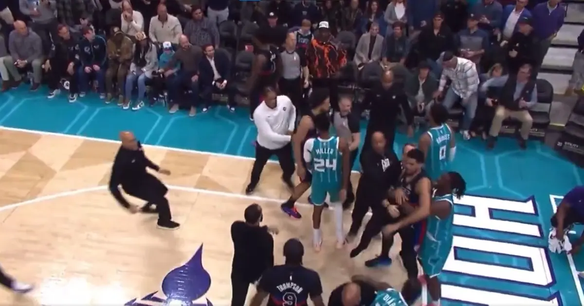 VÍDEO: Confusão generalizada interrompe duelo entre Hornets e Pistons pela NBA