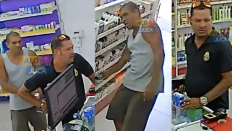 VÍDEO: Dupla é flagrada furtando produtos em farmácia na Estrada do Derba, em Salvador