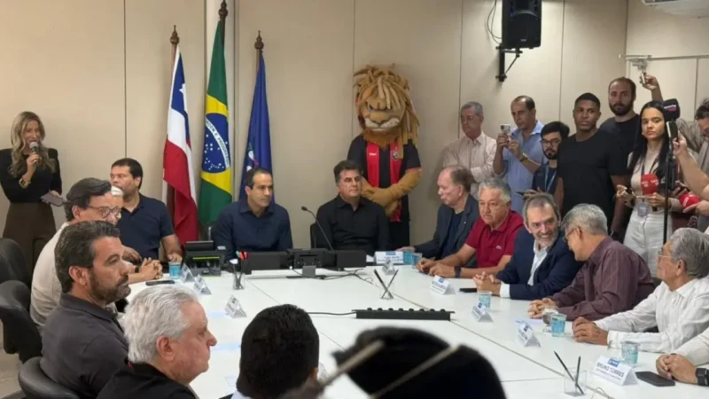 Vitória revela detalhes da Arena Barradão em apresentação na Prefeitura de Salvador