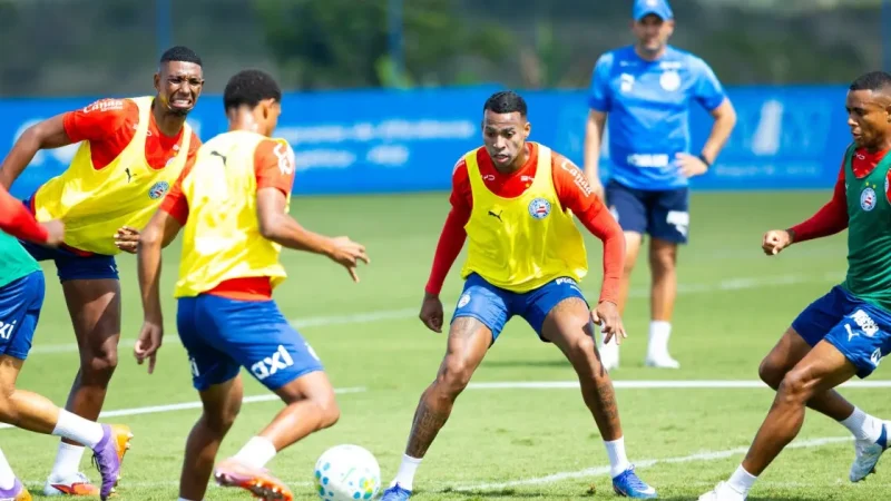 Bahia intensifica preparação para amistoso frente ao Fluminense; cinco jogadores devem ser desfalques