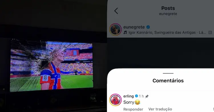Haaland responde influenciador brasileiro após eliminar o Brasil da Copa do Mundo: “Desculpe”